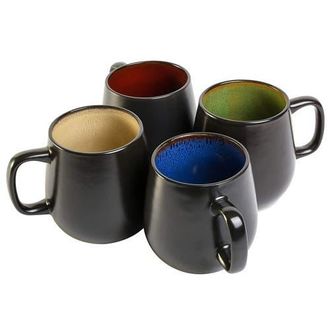 Gibson Home Soho Cafe 4 Piece 20 Ounce Stoneware Mug Set in Black at Nordstrom