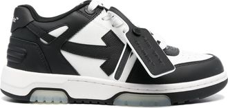 Off-white Perforated Leather Low-Top Sneakers with Bold Arrow Motifs