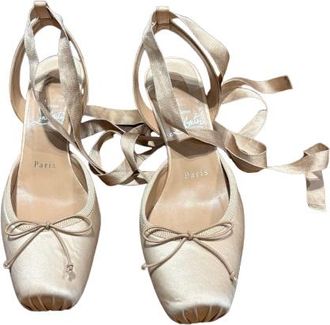 Christian Louboutin Louboutin Satin Heeled Ballet Pump Sandals Size 38
