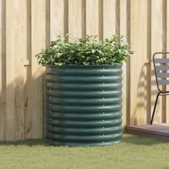Berkfield Home Garden Raised Bed Green 80x80x81 cm Galvanised Steel | Size: 80 x 80 x 81 cm