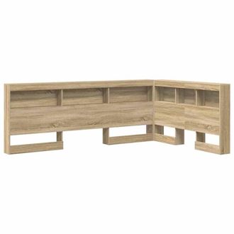 Berkfield Home Storage Headboard with Shelf Sonoma oak 120 cm Engineered wood in Light Oak