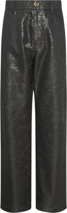 Versace Rtw... Grijs - Heren - Straight fit broeken - Grijs - L - Katoen - Broeken