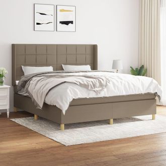 vidaXL Vidaxl - Cama Box Spring Con Colch&oacute;n Tela Gris Taupe 180x200 Cm