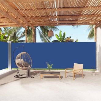 Berkfield Home Retractable Side Awning Blue 200x1000 cm