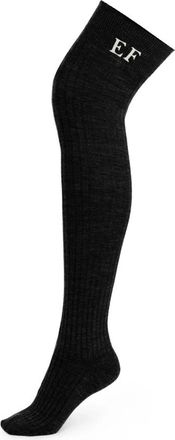 Elisabetta Franchi Overknee sokken - Dames - Ondergoed - Zwart - Maat: S Wol