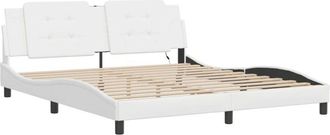 vidaXL Estructura De Cama Con Led Sin Colch&oacute;n Blanco 180x200 Cm Vidaxl