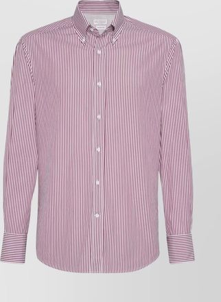 Brunello Cucinelli striped cotton long sleeve shirt