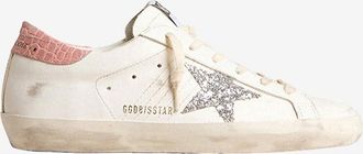 Golden Goose Niedrige Ledersneakers mit Glitter Super Star