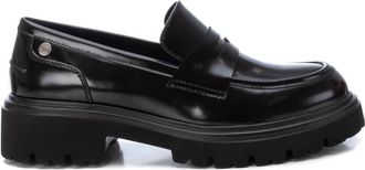 Xti Womens Leather Moccasins In Black
