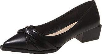 Generic Shoes for Women Size 5.5 Summer and Autumn Single Shoes Pointed Toe Shallow Mouth Fashion Shoes Mid Heel Thick Heel Casual Mid Heel Shoes Low Wedge Sh