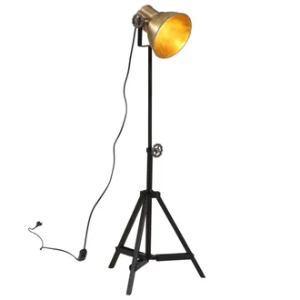 vidaXL Lampada Da Terra 25 W Ottone Anticato 35x35x65/95 Cm E27 Vidaxl