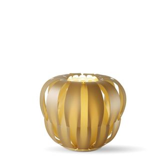 Linea Zero L&aacute;mpara De Mesa New Gold En Metal Blanco Cm. 19x17h