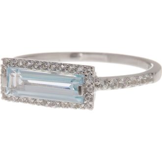 Delmar Sterling Silver Blue Topaz & Sky White Sapphire Ring at Nordstrom Rack, Size 9.5