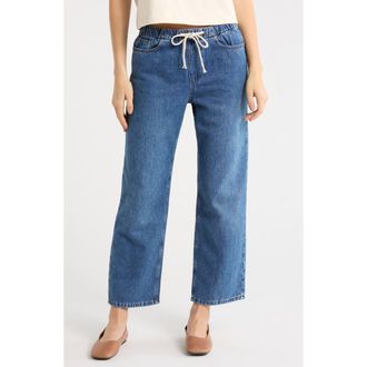 Marine Layer Ella Wide Leg Denim Pants in Medium Wash at Nordstrom, Size X-Small