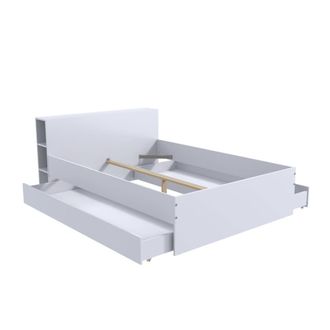Weber Industries Cama con 2 cajones y almacenaje, 160x200 cm, blanca