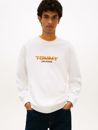 Tommy Jeans Sweatshirt TOMMY JEANS TJM REGULAR CREW, Herren, Gr. XL, ecru, Sweatware, Obermaterial: 100% Baumwolle, unifarben, regular fit normal, Rundhals, einge