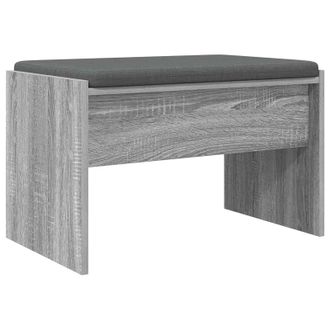 vidaXL Banco De Entrada Con Coj&iacute;n Gris Sonoma 63 X 38 X 40 Cm Vidaxl