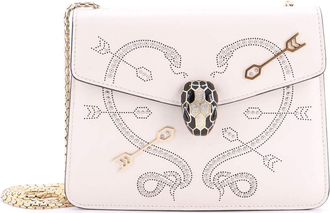 Bulgari Serpenti Forever Shoulder Bag Embellished Leather Mini