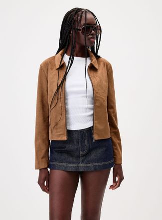 Only Womens Fitted faux-suede jacket