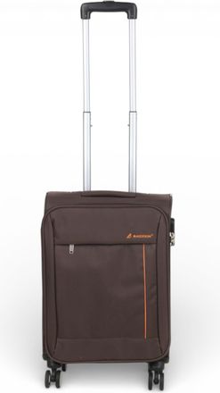 Infinity Leather Lichtgewicht bruine zachte behuizing in de cabine koffer met 8 wielen reisbagage