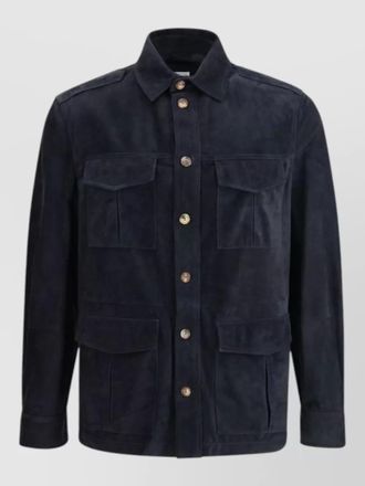 Brunello Cucinelli suede leather shirt jacket