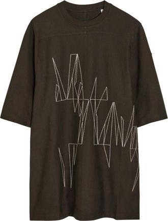 Rick Owens X Moncler Jumbo Embroidered Cotton T-shirt - Brown - M