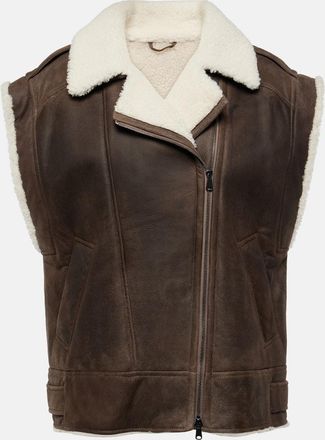 Brunello Cucinelli Shearling-lined leather vest