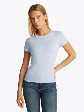 Tommy Jeans Kurzarmshirt TJW SLIM C-NECK TEE mit Logo-Stickerei