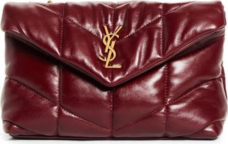 Saint Laurent Toy Loulou Quilted Puffer Leather Shoulder Bag in Dark Ruby at Nordstrom