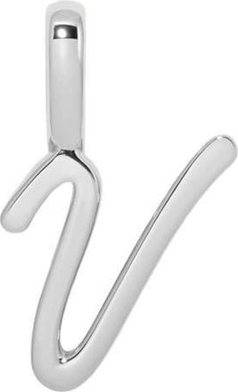 Made by Mary Script Initial Charm Silver in Silver Initial V at Nordstrom