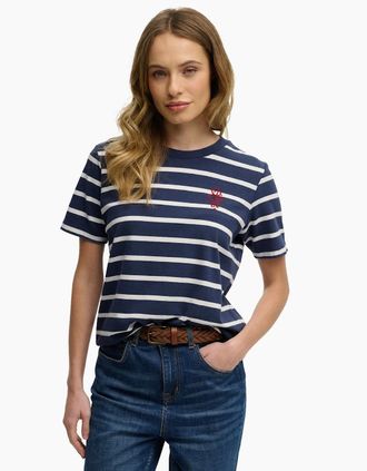 Superdry Womens Superdry Womens Heritage Hamptons Short Sleeve T-Shirt - Navy/Multi - Size: 12