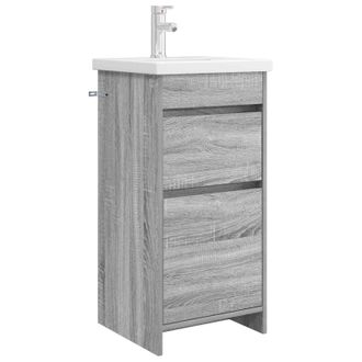 vidaXL Vanidad De Ba&ntilde;o Con Lavabo Sonoma Gris 42 X 40 X 84,5 Cm Vidaxl