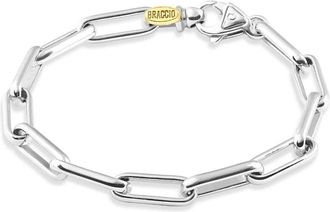 Pompeii3 Mens Fisher 14k Gold (28gram) or Platinum (46gram) 7mm Link Bracelet 8.5