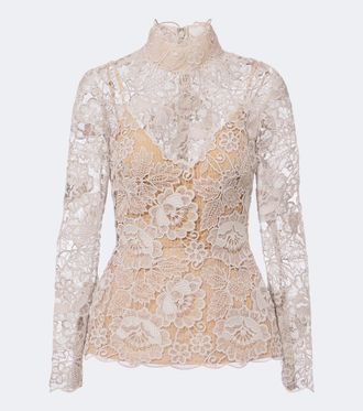 Elie Saab Top de encaje guipur floral