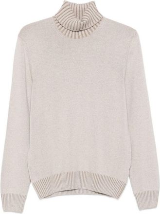 Vengera Natural-Toned Gran Sasso Sweater With Ribbed Turtleneck
