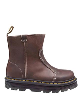 Dr. Martens Zebzag Rigger Ankle Boot In Brown Leather