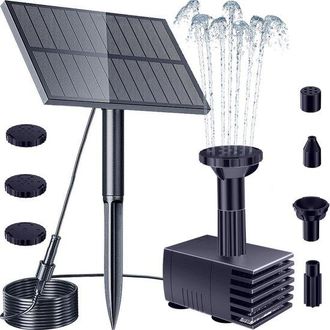 OEM Fuente Solar Biling Exterior Filtro Bomba Solar Estanque Piscina Acuario 6 Aspersores