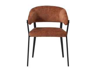 VENTE-UNIQUE.COM Set de 2 sillas tela terracota