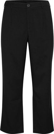 Kaffe Curve Zwart Diep Straight Leg Broek - Dames - Straight fit broeken - Zwart - 5XL - Polyester - Broeken