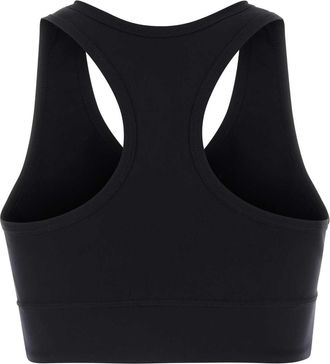 Balenciaga Womens Logo-Embroidered Stretch Nylon Sports Bra Black Elastane Tank Tops