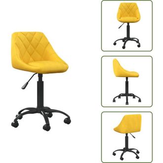 vidaXL Sedia in velluto - vidaXL Sedia da Ufficio Giallo Senape in Velluto - Sedia con ruote