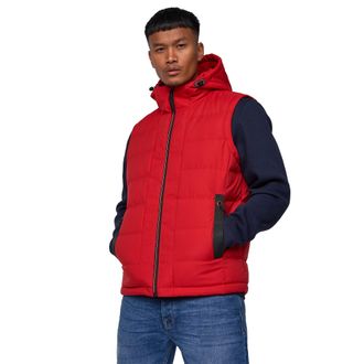 Crosshatch Mens Kampnew Embossed Gilet (Red) - Size Large