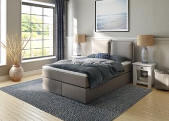 HOME AFFAIRE Boxspringbett »Lysann« 5fach verstellbares Kopfteil, in 4 Breiten, 3 Matratzenarten