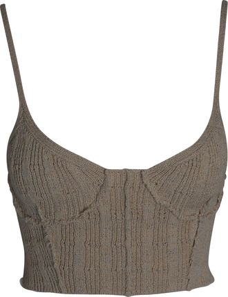 Acne Studios Cropped Tank Top in Beige Wool