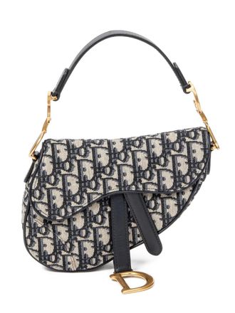 Dior 2020 mini Saddle logo-lettering tote bag - Blue