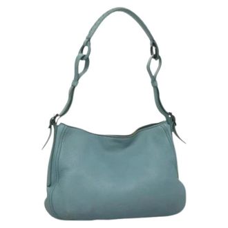 Bottega Veneta Pre-owned Shoulder Bags, female, Blue, Size: ONE SIZE Pre-owned Leather Shoulder Bag