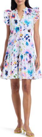 Robert Graham Savannah Watercolor Floral Cap Sleeve Shift Dress in Multi at Nordstrom Rack, Size 10