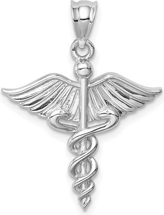Diamond2Deal 14K White Polished 3-D Medical Pendant