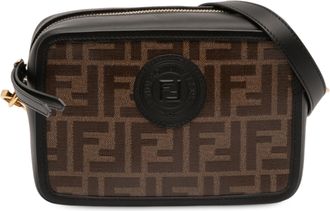 Fendi Womens Pre-owned Glazed Fabric Vitello Century Ff 1974 Camera Bag - Dark Brown Textile - One Size