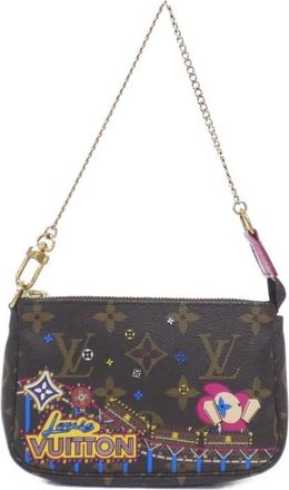 Louis Vuitton Marron Coated Canvas Pochette Pouch (Pre-Owned)